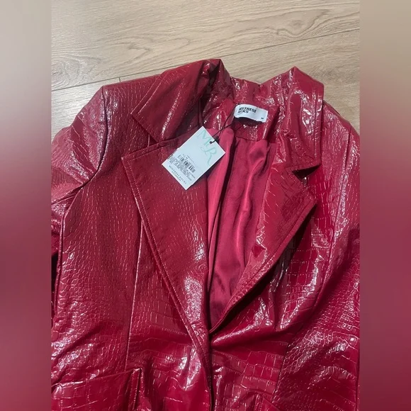 Mistress Rocks Red Croc-Embossed Skirt Set - Picture 4 of 6